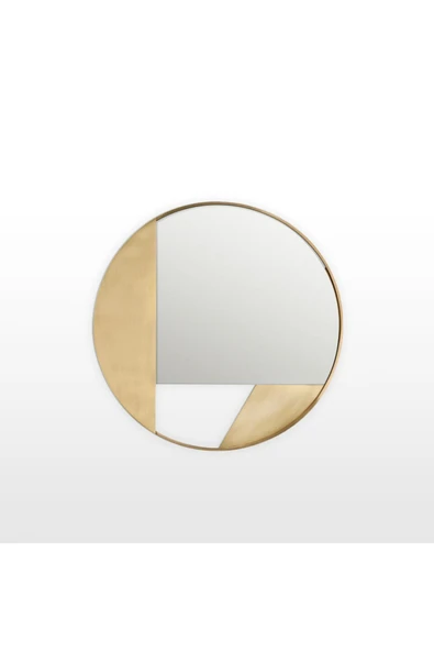 Hitit Dekorasyon Freya Pirinç Eskitme Yuvarlak Ayna