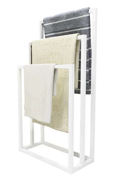 Hitit Dekorasyon Lacerda Beyaz Metal Ayaklı Havluluk