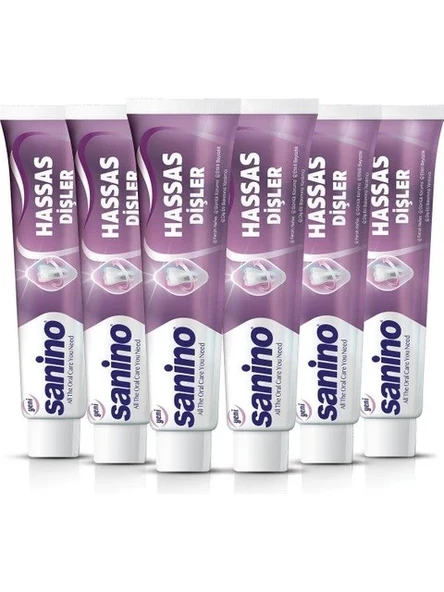 Sanino Hassas Dişler Diş Macunu 6 x 75 ML
