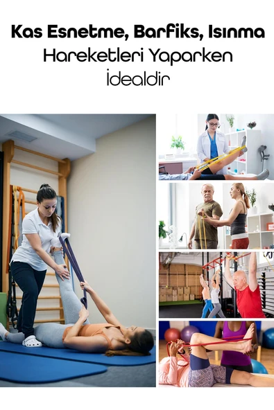 8li GİGA SET 25+35+45 KG + 5Li Pilates Direnç Bandı Barfiks Lastiği Loop Band Mavi Ton - Resim 7
