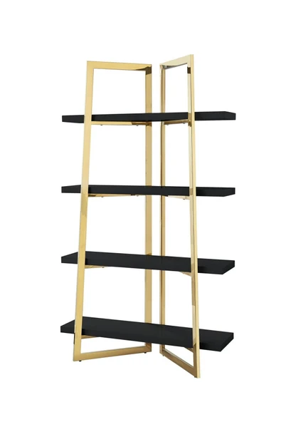 Hitit Dekorasyon Nysa Gold Metal Siyah Kitaplık & Raf