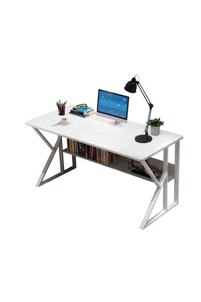 Hitit Dekorasyon Hope Beyaz Metal Çalışma Masası ürün görseli
