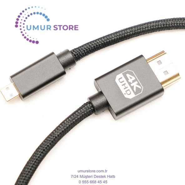Micro HDMI To HDMI Kablo 4K 60Hz 3m ürün görseli 1