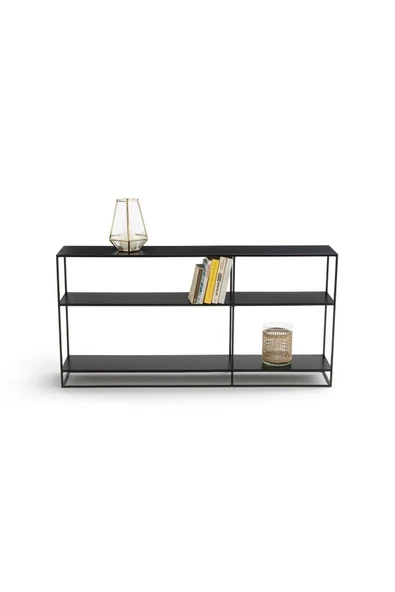 Hitit Dekorasyon Sat Siyah Metal Kitaplık Dresuar Konsol 70*140 - 4