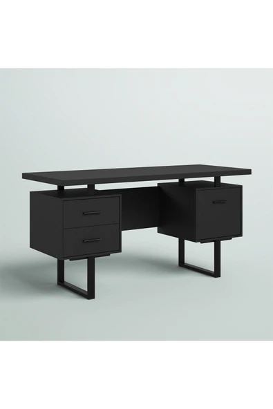Hitit Dekorasyon Felicita Siyah Metal Çalışma Masası - Resim 5
