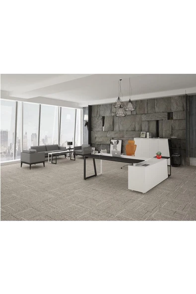 Hitit Dekorasyon Dila Siyah Beyaz Metal Yönetici Çalışma Masası 200x180 - 2