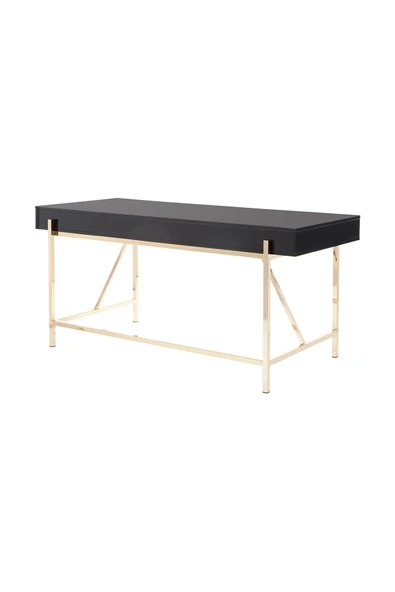 Hitit Dekorasyon Mandy Gold Metal Siyah Çalışma Masası - 5