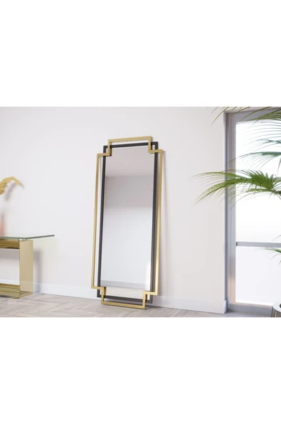 Hitit Dekorasyon Helen Gold Siyah Metal Boy Aynası - 3