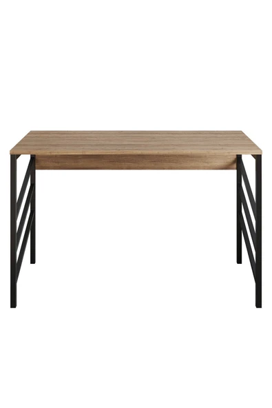 Hitit Dekorasyon Zahra Siyah Metal Ahşap Çalışma Masası