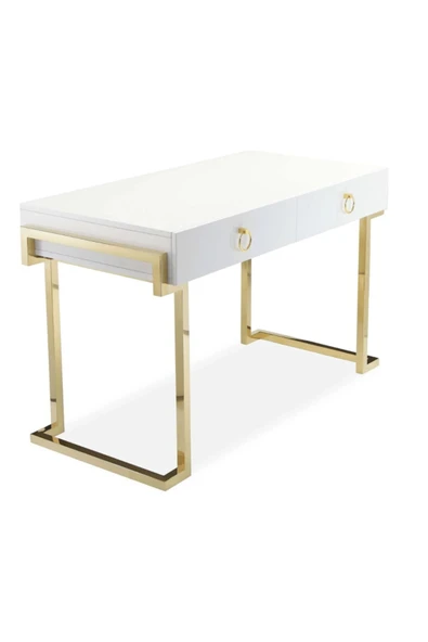 Hitit Dekorasyon Lilly Beyaz Çalışma Masası - Resim 4