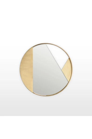 Hitit Dekorasyon Freya Pirinç Eskitme Yuvarlak Ayna