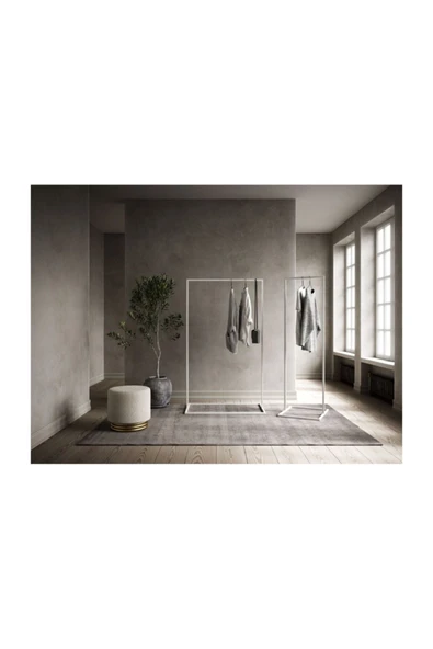 Hitit Dekorasyon Sort Beyaz Metal Elbise Askılığı Büyük - 4