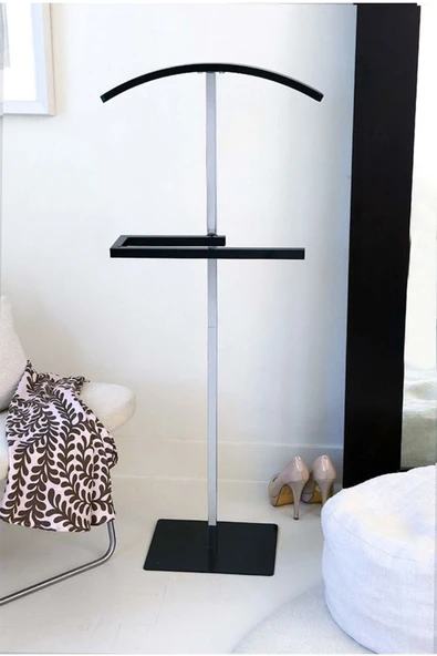 Hitit Dekorasyon Polla Gümüş & Siyah Metal Dilsiz Uşak 45x26x115 Cm - 2