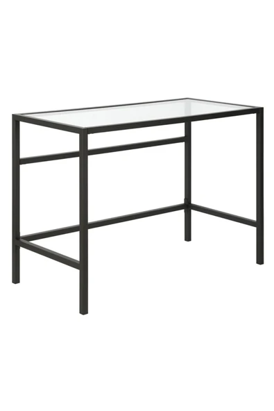 Hitit Dekorasyon Ella Siyah Metal Cam Çalışma Masası - 4