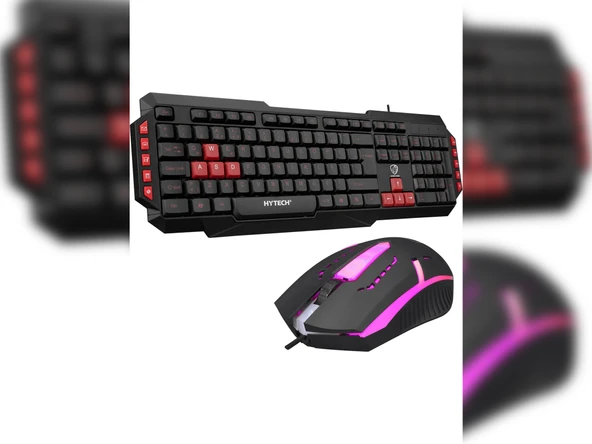 Hytech Gamy HYK-46 Kırmızı Kablolu Oyuncu Klavye Mouse Seti - 2
