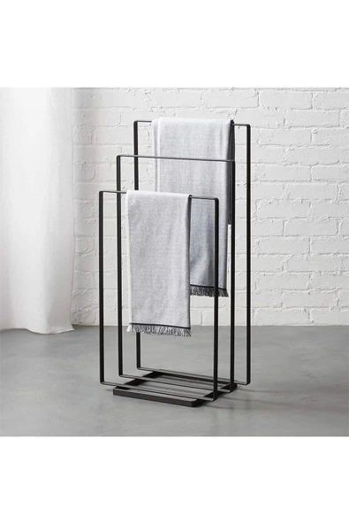 Hitit Dekorasyon Luciana Siyah Metal Ayaklı Havluluk - 2