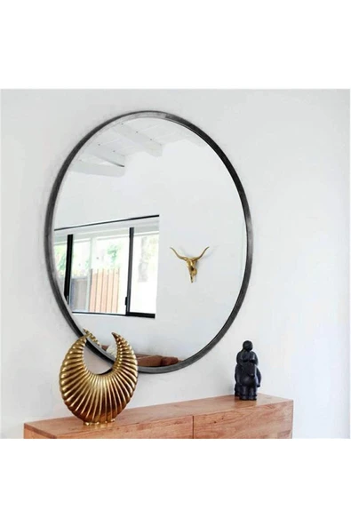 Hitit Dekorasyon Helya Siyah Metal Duvar Aynası