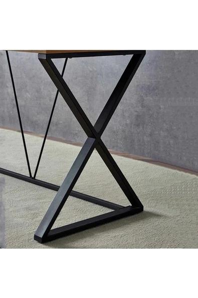 Hitit Dekorasyon Holly Siyah Metal Çalışma Masası - 4