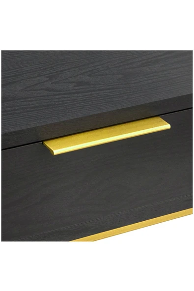 Hitit Dekorasyon Wendy Gold Metal Siyah Çalışma Masası - 3