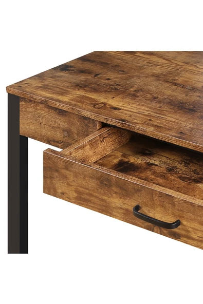 Hitit Dekorasyon Celine Siyah Metal Kahve Çalışma Masası - 6