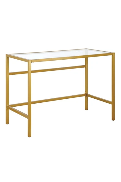Hitit Dekorasyon Ella Gold Metal Cam Çalışma Masası - 5