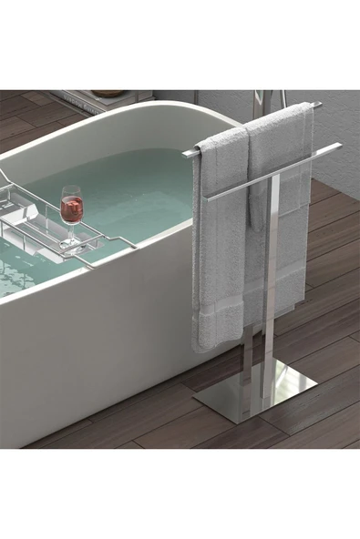 Hitit Dekorasyon Gemma Paslanmaz Metal Ayaklı Havluluk - 2