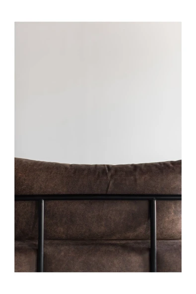 Hitit Dekorasyon Fox Siyah Metal Kahverengi Tekli Koltuk - 5