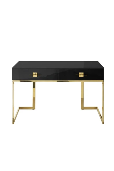 Hitit Dekorasyon Rihanna Gold Metal Siyah Çalışma Masası