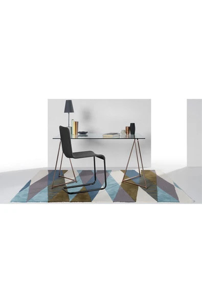 Hitit Dekorasyon Drec Rose Gold Metal Cam Çalışma Masası