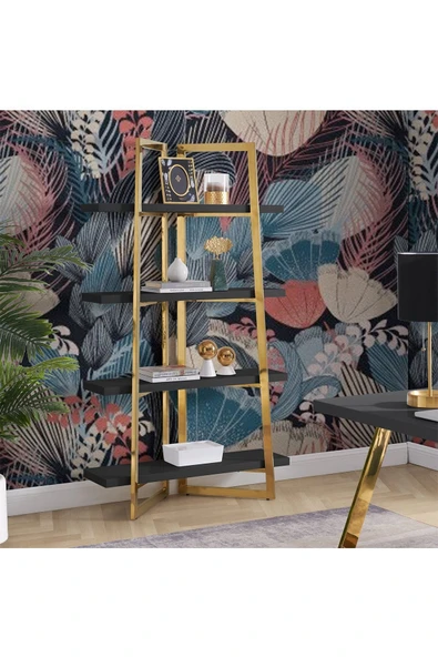 Hitit Dekorasyon Nysa Gold Metal Siyah Kitaplık & Raf - 2
