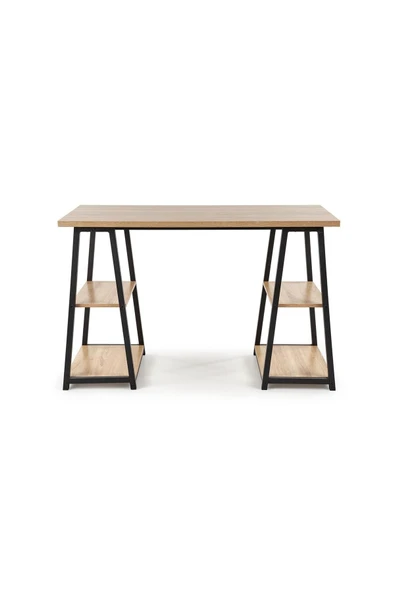 Hitit Dekorasyon Urko Siyah Metal Ahşap Çalışma Masası - 3