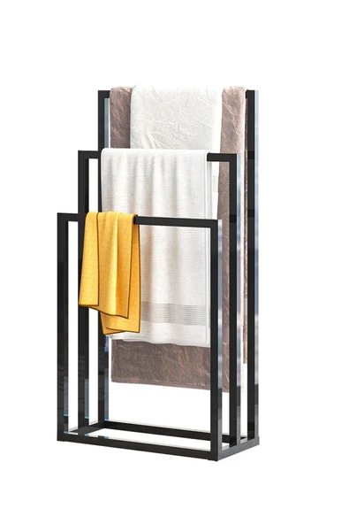 Hitit Dekorasyon Lacerda Siyah Metal Ayaklı Havluluk