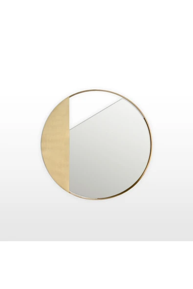 Hitit Dekorasyon Freya Pirinç Eskitme Yuvarlak Ayna