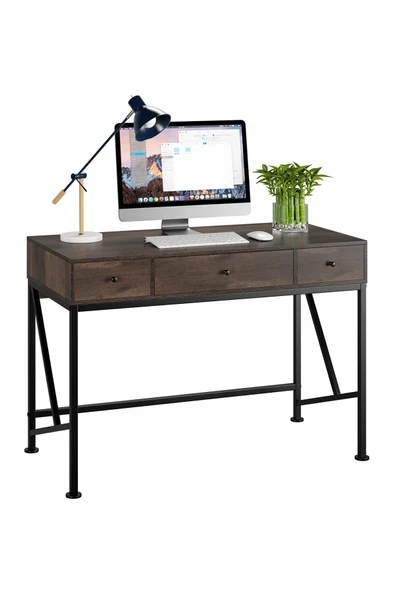 Hitit Dekorasyon Sophia Siyah Metal Kahve Çalışma Masası