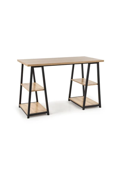 Hitit Dekorasyon Urko Siyah Metal Ahşap Çalışma Masası