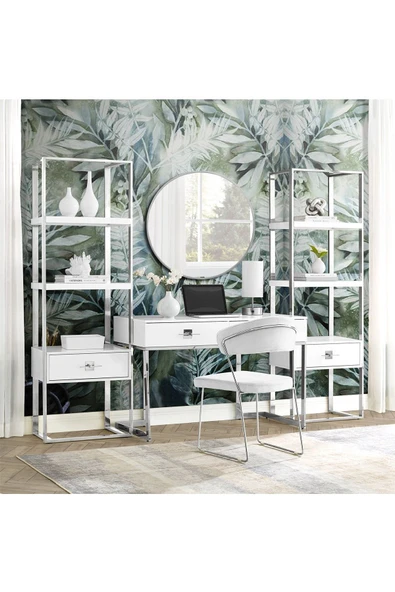 Hitit Dekorasyon Rihanna Paslanmaz Metal Kitaplık & Raf - 3