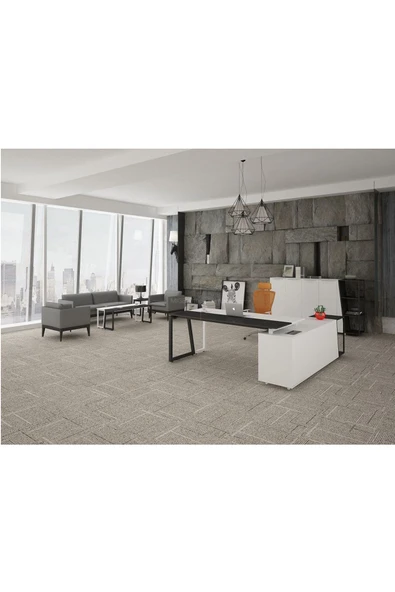 Hitit Dekorasyon Dila Siyah&beyaz Metal Yönetici Çalışma Masası 180*160 - 2