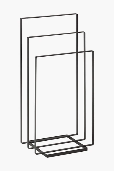Hitit Dekorasyon Luciana Siyah Metal Ayaklı Havluluk - 4