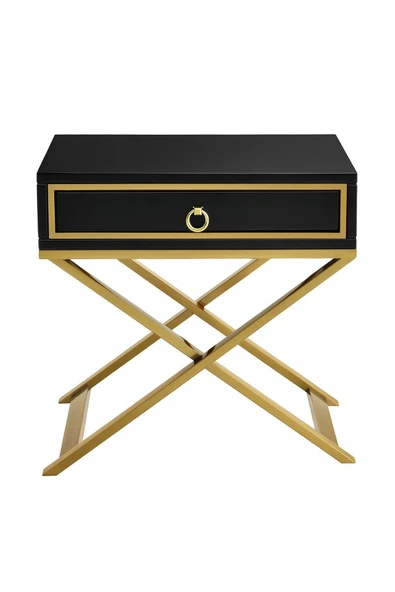 Hitit Dekorasyon Jasmin Gold Metal Siyah Komodin