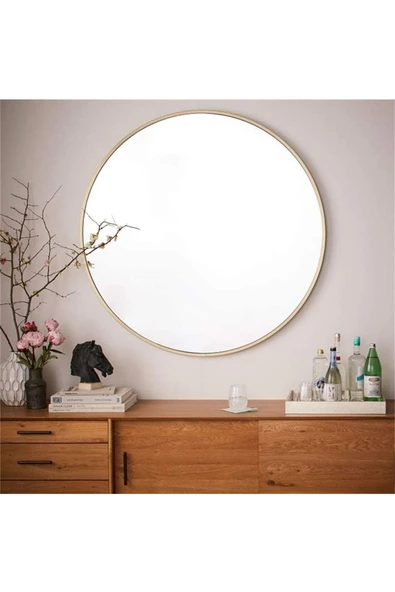 Hitit Dekorasyon Helya Gold Metal Duvar Aynası - 3