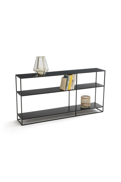 Hitit Dekorasyon Sat Siyah Metal Kitaplık Dresuar Konsol 70*140