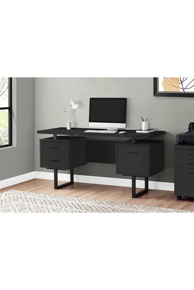 Hitit Dekorasyon Felicita Siyah Metal Çalışma Masası - Resim 3