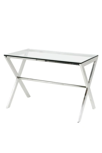 Hitit Dekorasyon Sama Paslanmaz Metal Cam Çalışma Masası