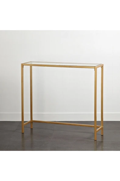 Hitit Dekorasyon Ale Gold Metal Cam Tasarım Dresuar Konsol - 2