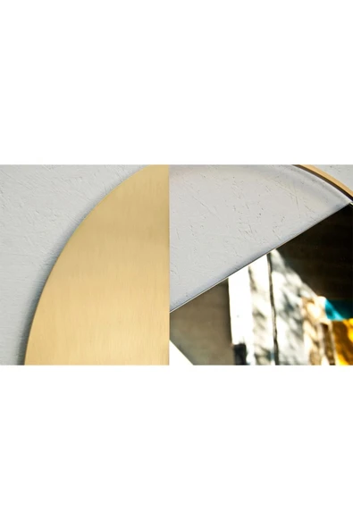 Hitit Dekorasyon Freya Pirinç Eskitme Yuvarlak Ayna - 3