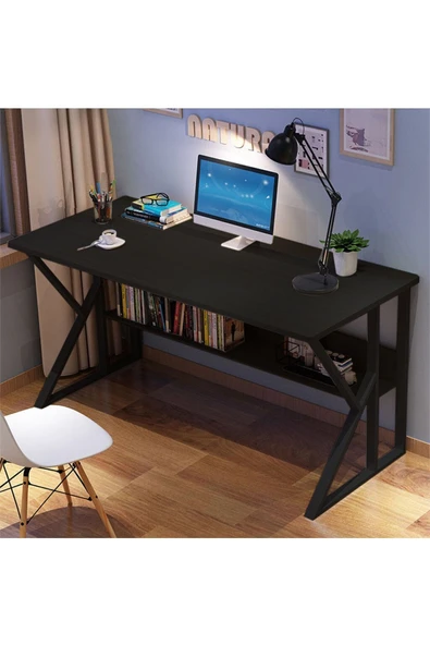Hitit Dekorasyon Hope Siyah Metal Çalışma Masası - Resim 3