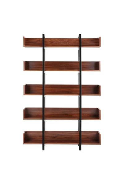 Hitit Dekorasyon Karl Siyah Metal Ahşap Kitaplık - 5