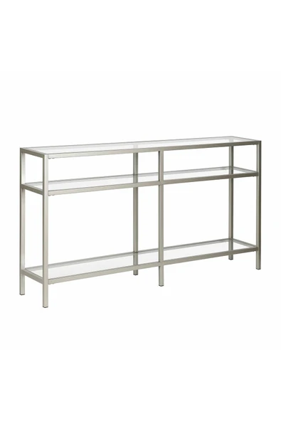 Hitit Dekorasyon Agata Gümüş Renk Metal Ikili Dresuar Konsol - 2