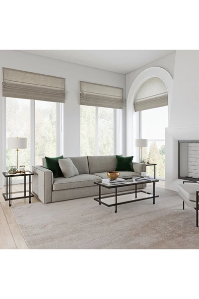 Hitit Dekorasyon Dolores Siyah Metal Yan Sehpa - Resim 4