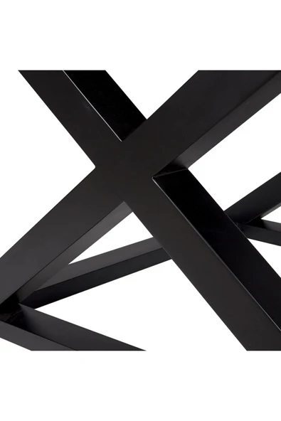 Hitit Dekorasyon Rex Siyah Metal Ahşap Yemek Masası - 3